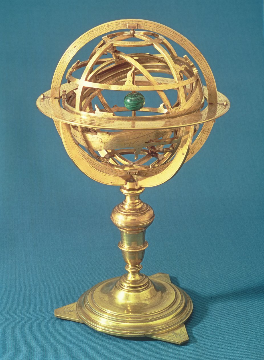 Sfera armillare realizzata secondo il sistema tolemaico, Roma, 1648 da Adam Heroldt