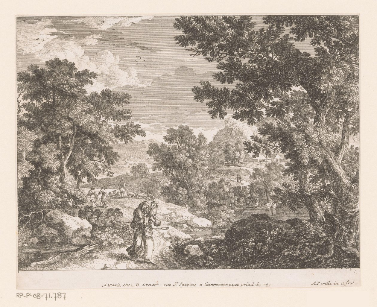 Paesaggio con Cristo con agnello sulle spalle da Adam Perelle