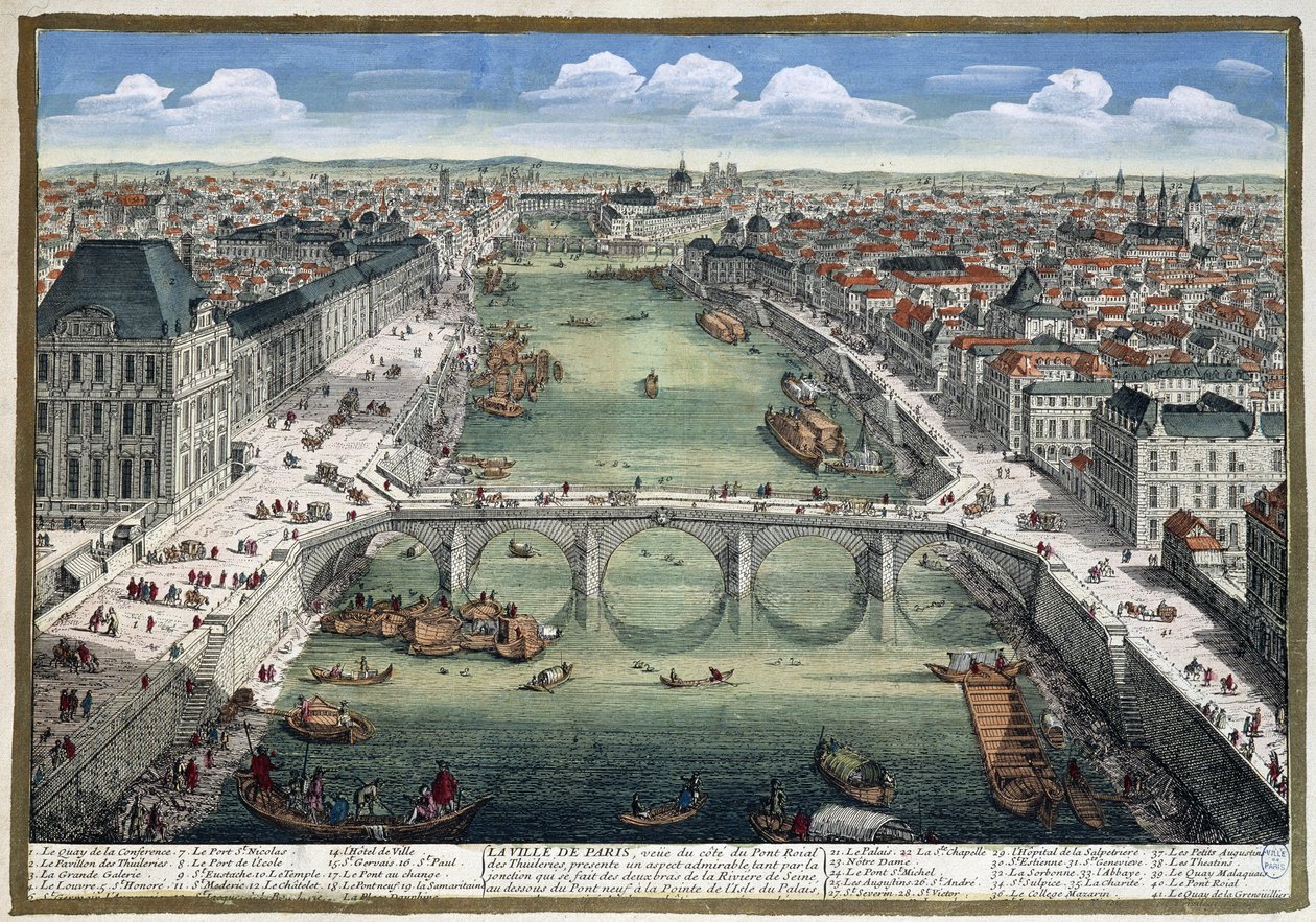Le pont Royal des Tuileries - in "Parigi" di Perelle da Adam Perelle