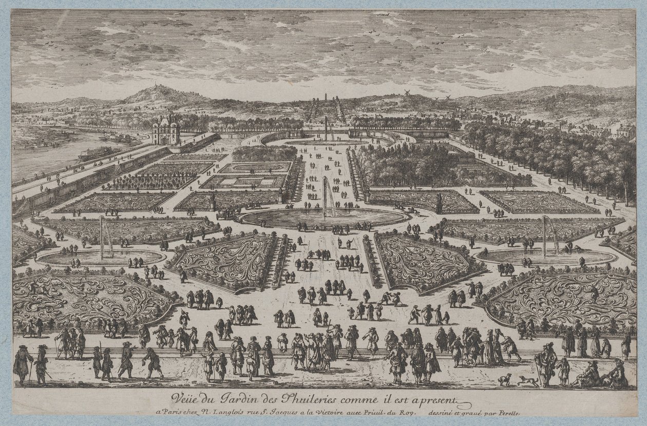 Il Giardino delle Tuileries, 1680 da Adam Perelle