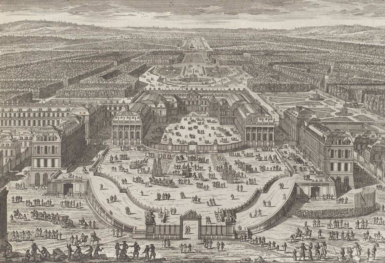 Veduta generale del castello di Versailles, 1680 da Adam Perelle