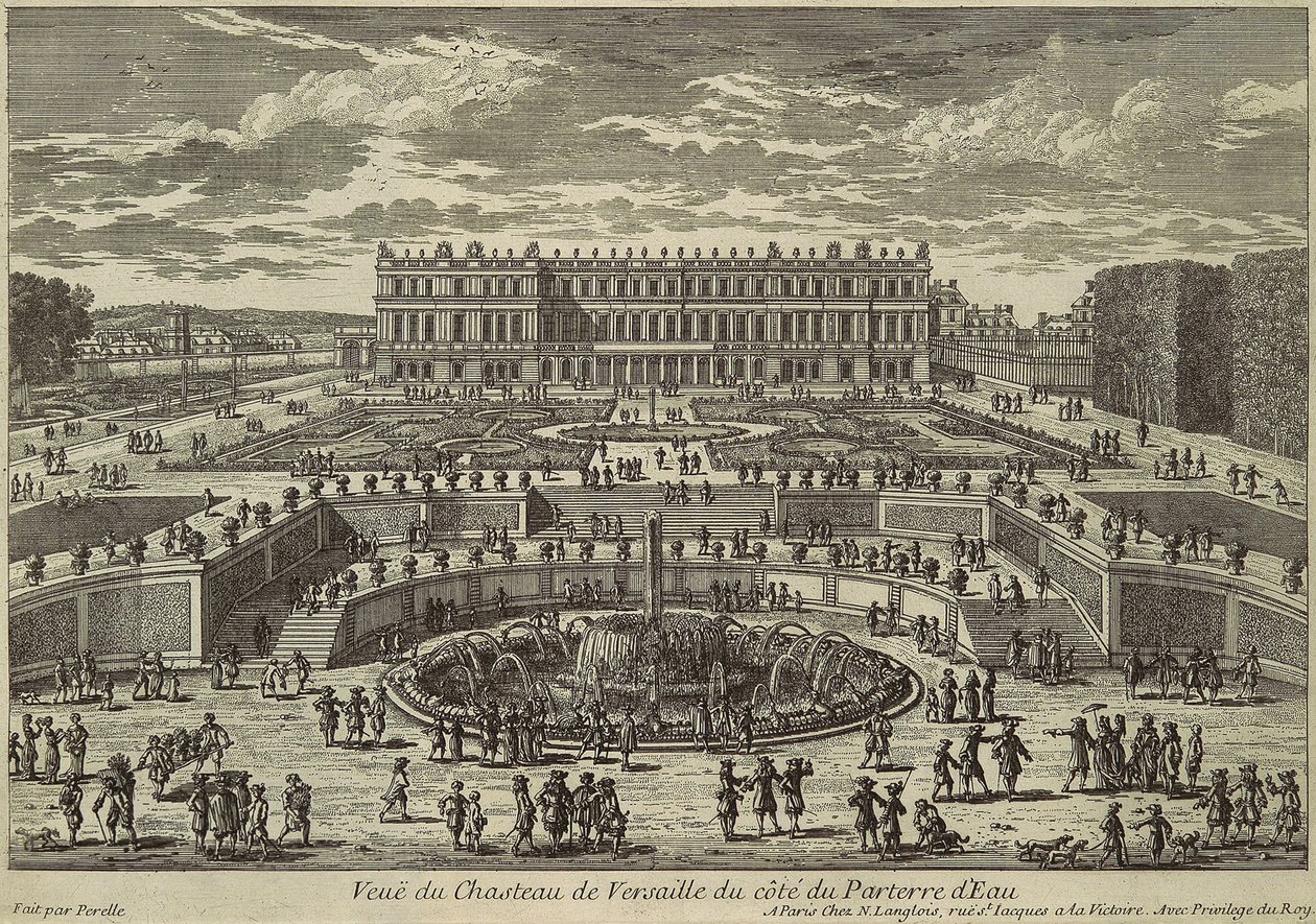 Veduta di Versailles, facciata del giardino da Adam Perelle