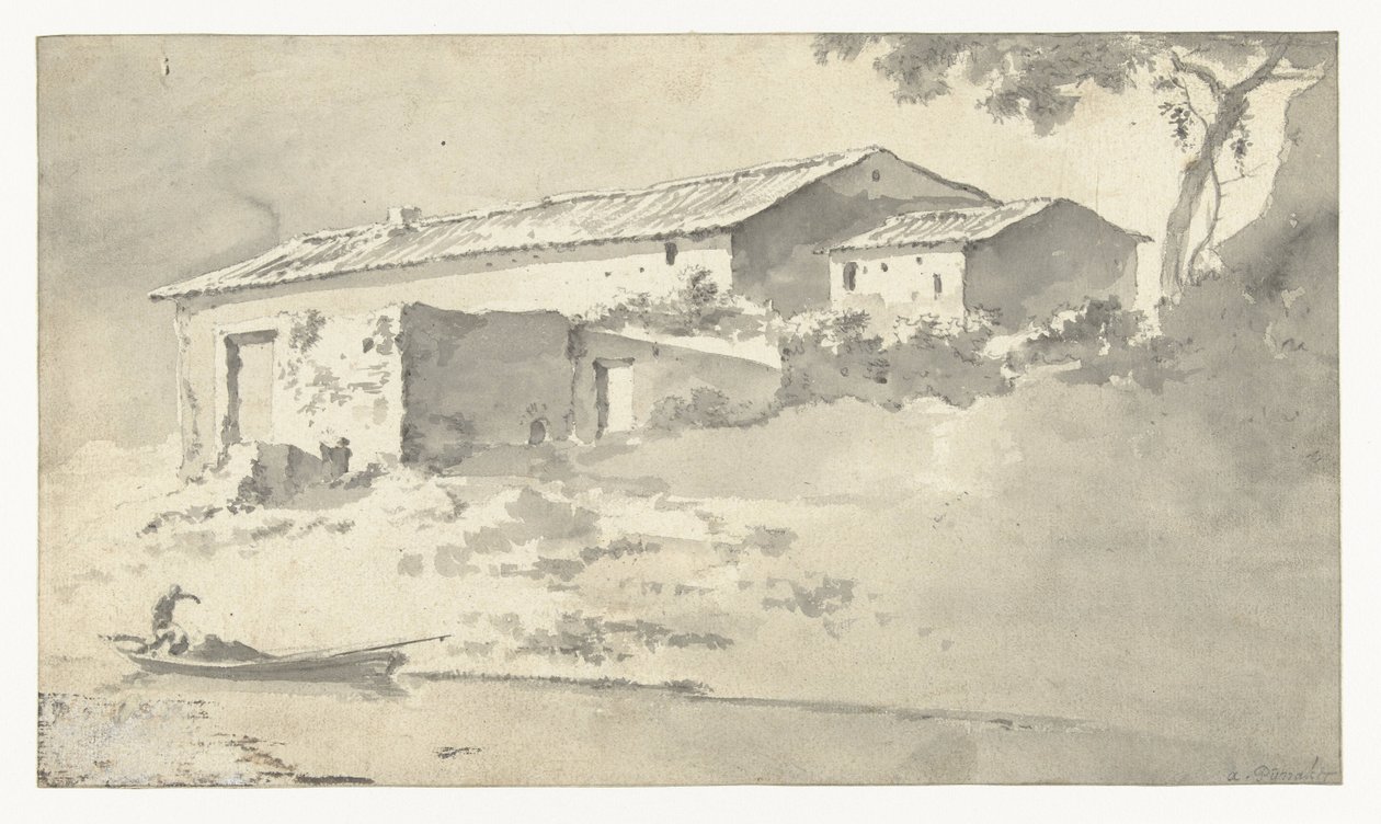 Casa in un paesaggio meridionale da Adam Pijnacker