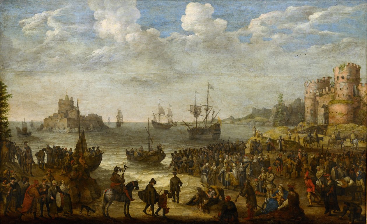 Cristo che predica da una nave sul Mare di Galilea da Adam Willaerts