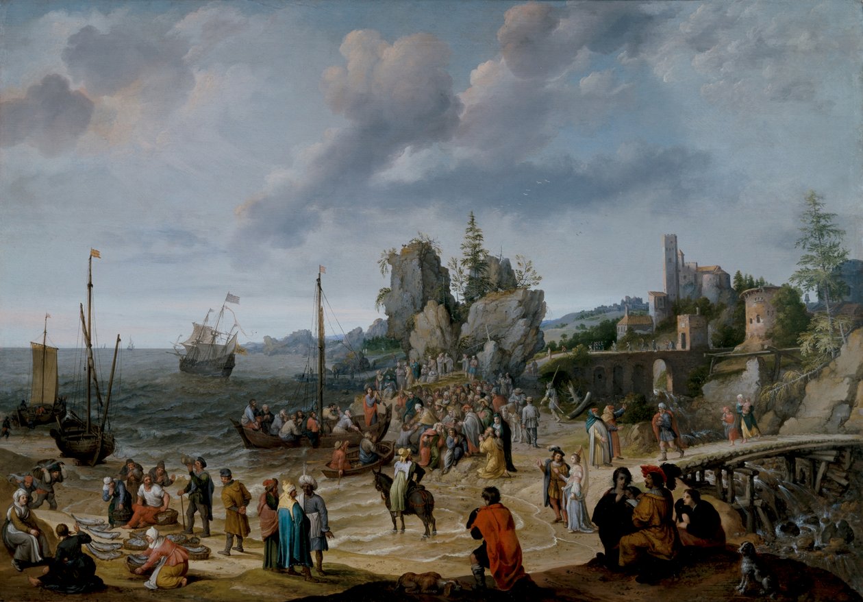 Il miracolo sulla spiaggia di Gennesaret da Adam Willaerts