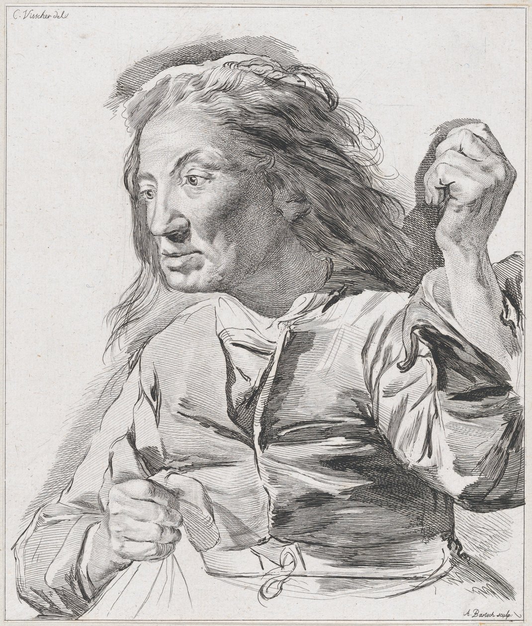 Una vecchia con i pugni chiusi, 1786 da Adam von Bartsch