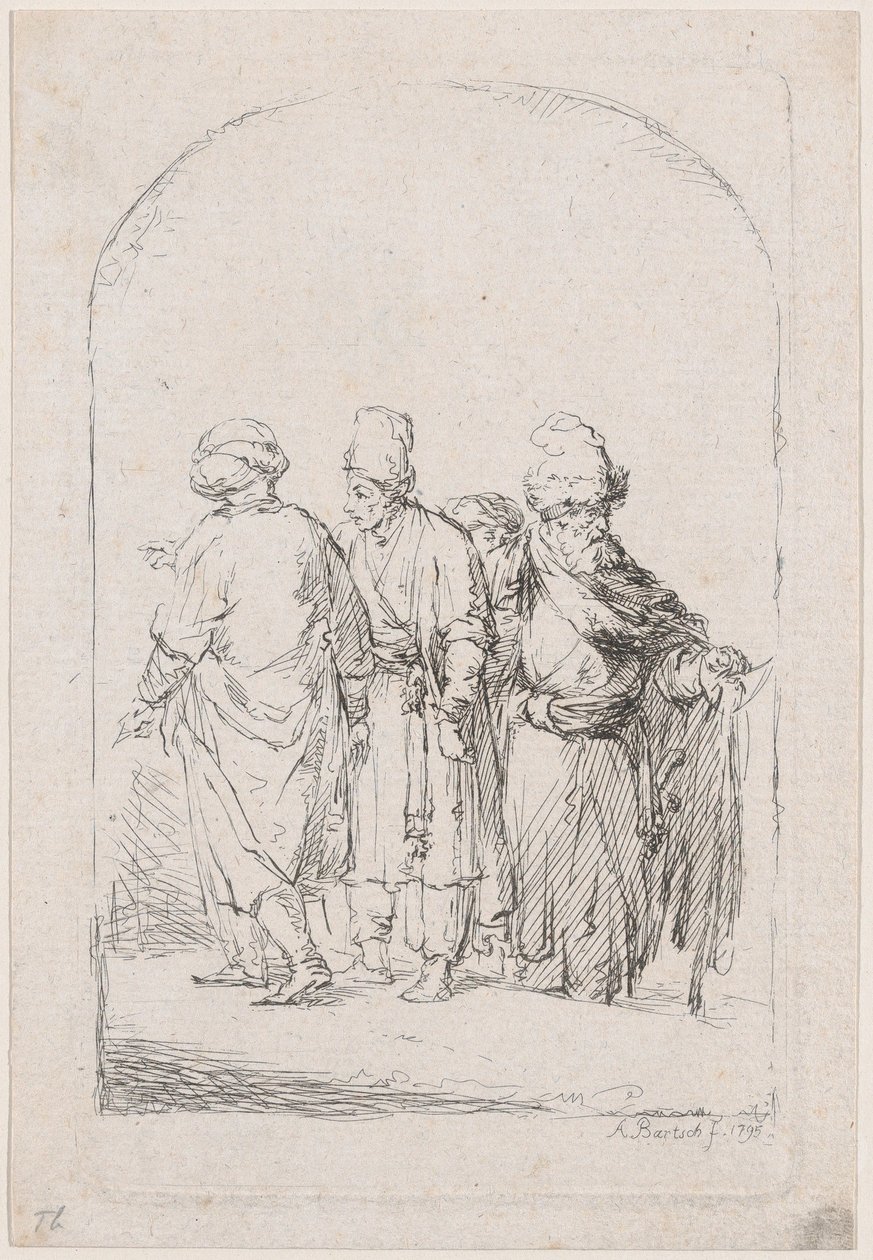 Gruppo di quattro uomini in piedi in costume orientale, 1795 da Adam von Bartsch