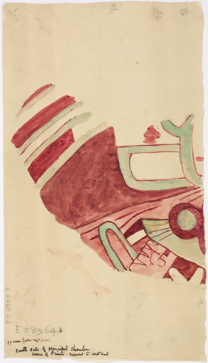 Copia di un frammento di un dipinto murale da Teotihuacan, Stato del Messico da Adela Breton
