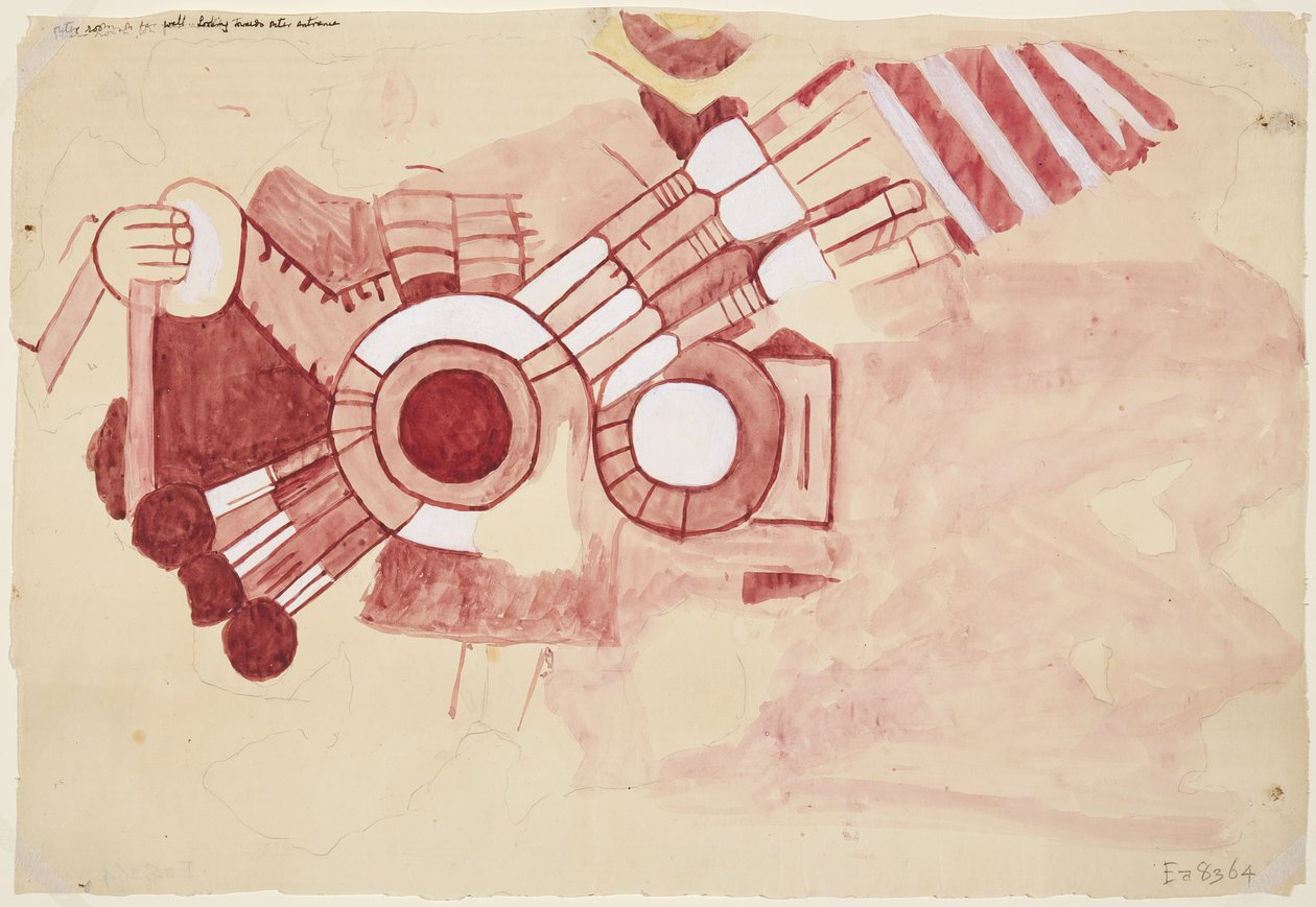 Copia di un frammento di pittura dalla Casa de Barrios, Teopancaxco, Teotihuacan, Stato del Messico da Adela Breton