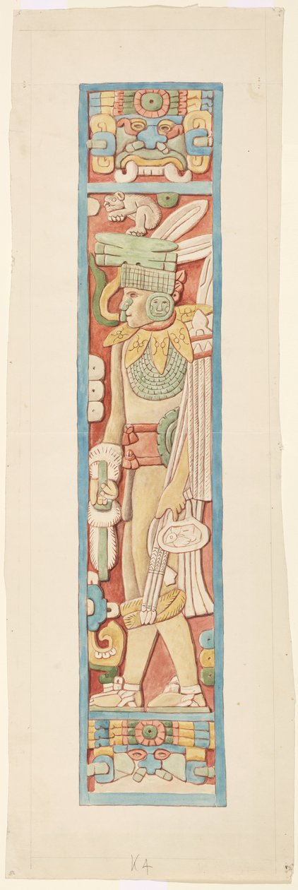 Stipite della porta a Chichen Itza, Yucatan, Messico da Adela Breton