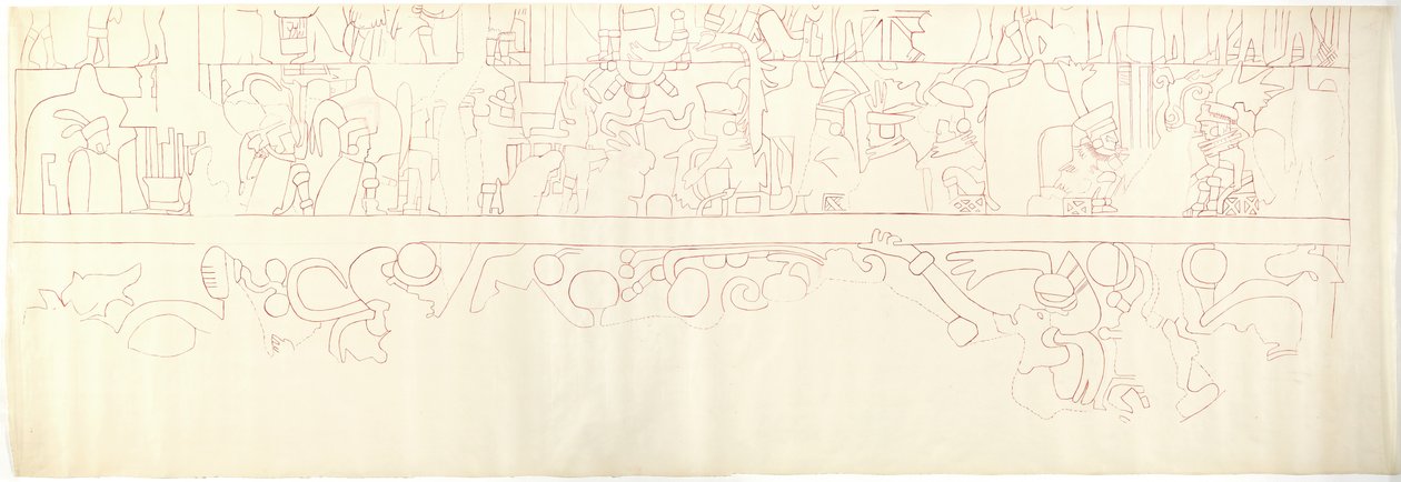 Parete sud, Tempio Superiore dei Giaguari, Chichen Itza, Messico, quarto sud da Adela Breton