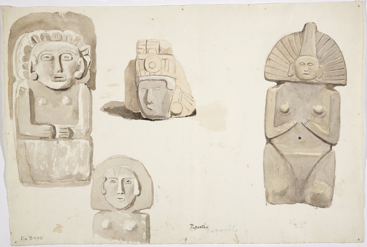 Statue di pietra da Papantla, Messico da Adela Breton
