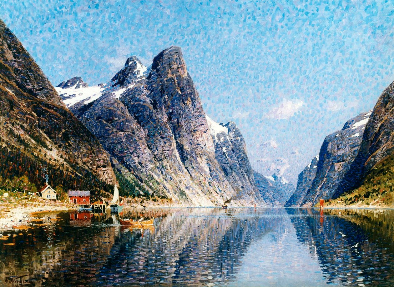 Una scena di fiordo norvegese da Adelsteen Normann