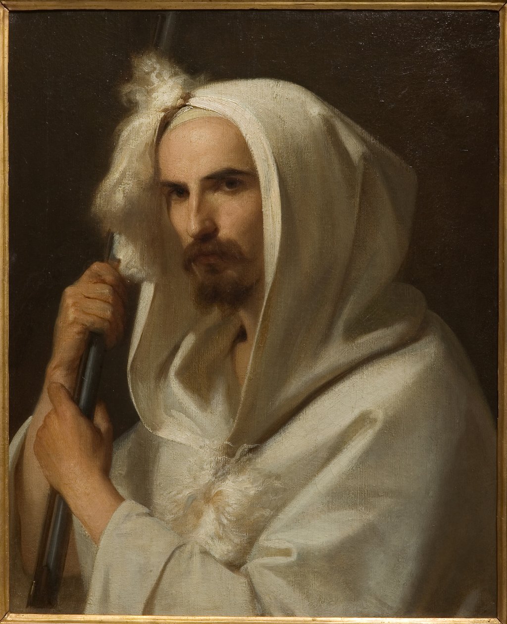 Ritratto di un arabo con un fucile e un barracano 1849 da Adeodato Malatesta or Malatesti