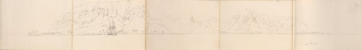 Panorama di Eimeo, Isole della Società da Admiral Sir Edward Gennys Fanshawe