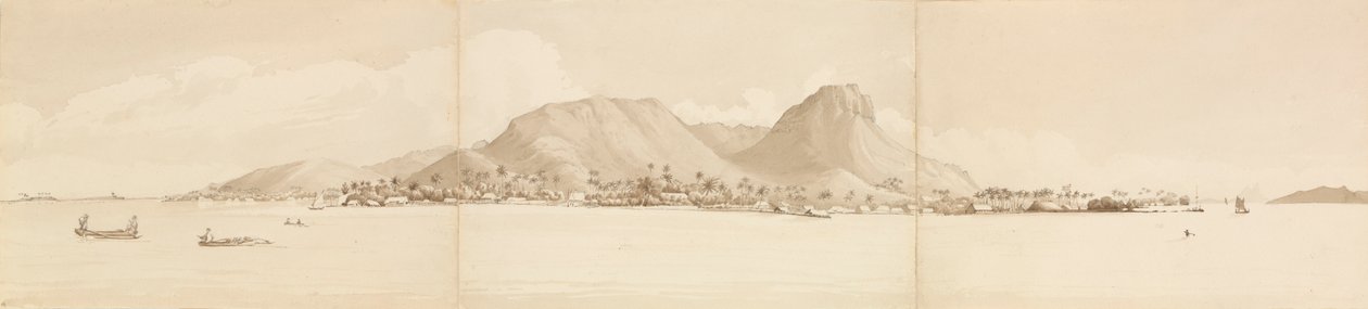 Panorama di Raiatea, 1 settembre 1849. Tahaa a destra [Isole della Società] da Admiral Sir Edward Gennys Fanshawe