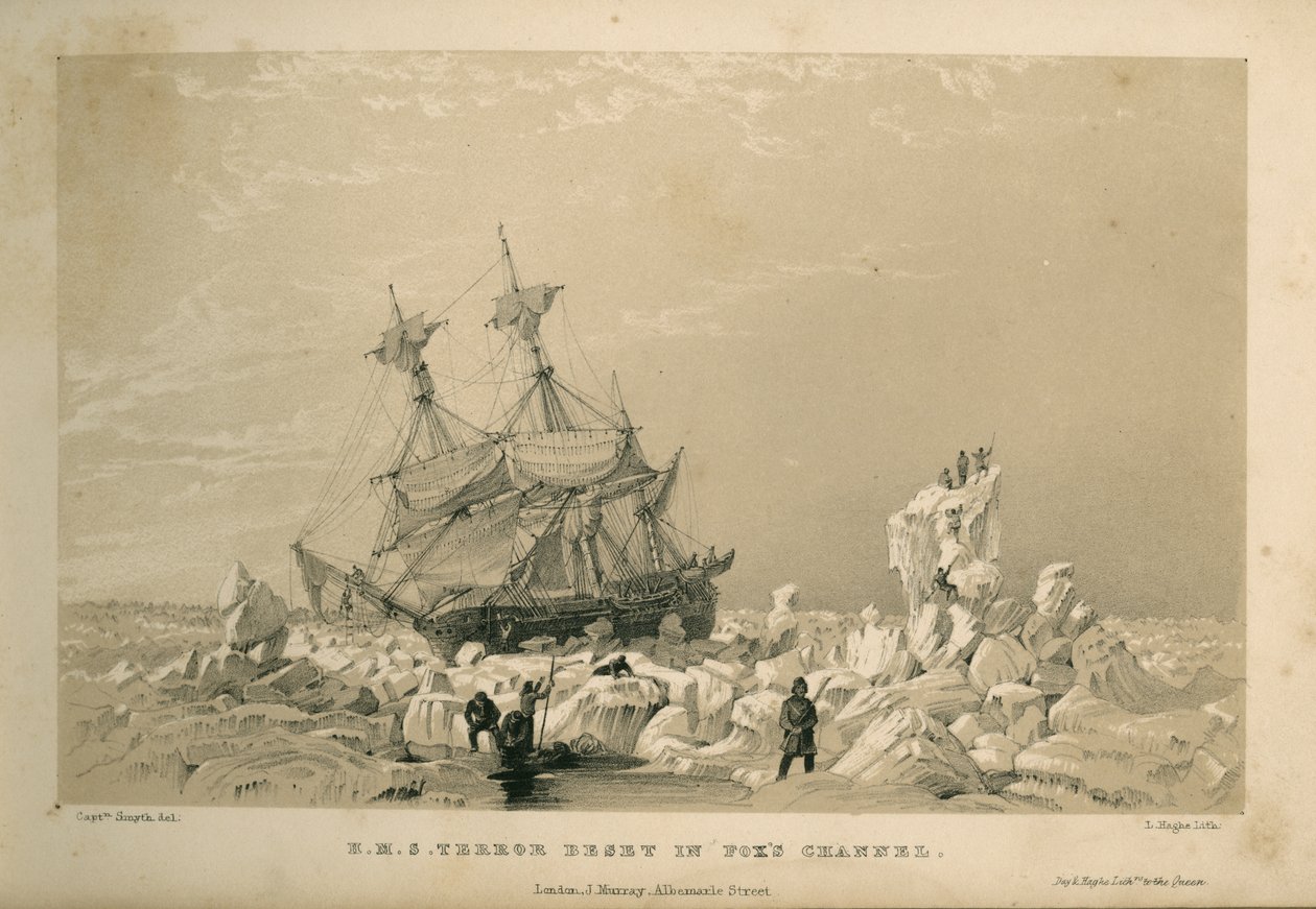 H.M.S. Terror bloccata nel Canale di Fox da Admiral William Henry Smyth