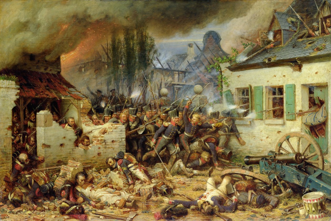 Attacco ai Prussiani a Plancenoit nella Battaglia di Waterloo, 1863 da Adolf Northern
