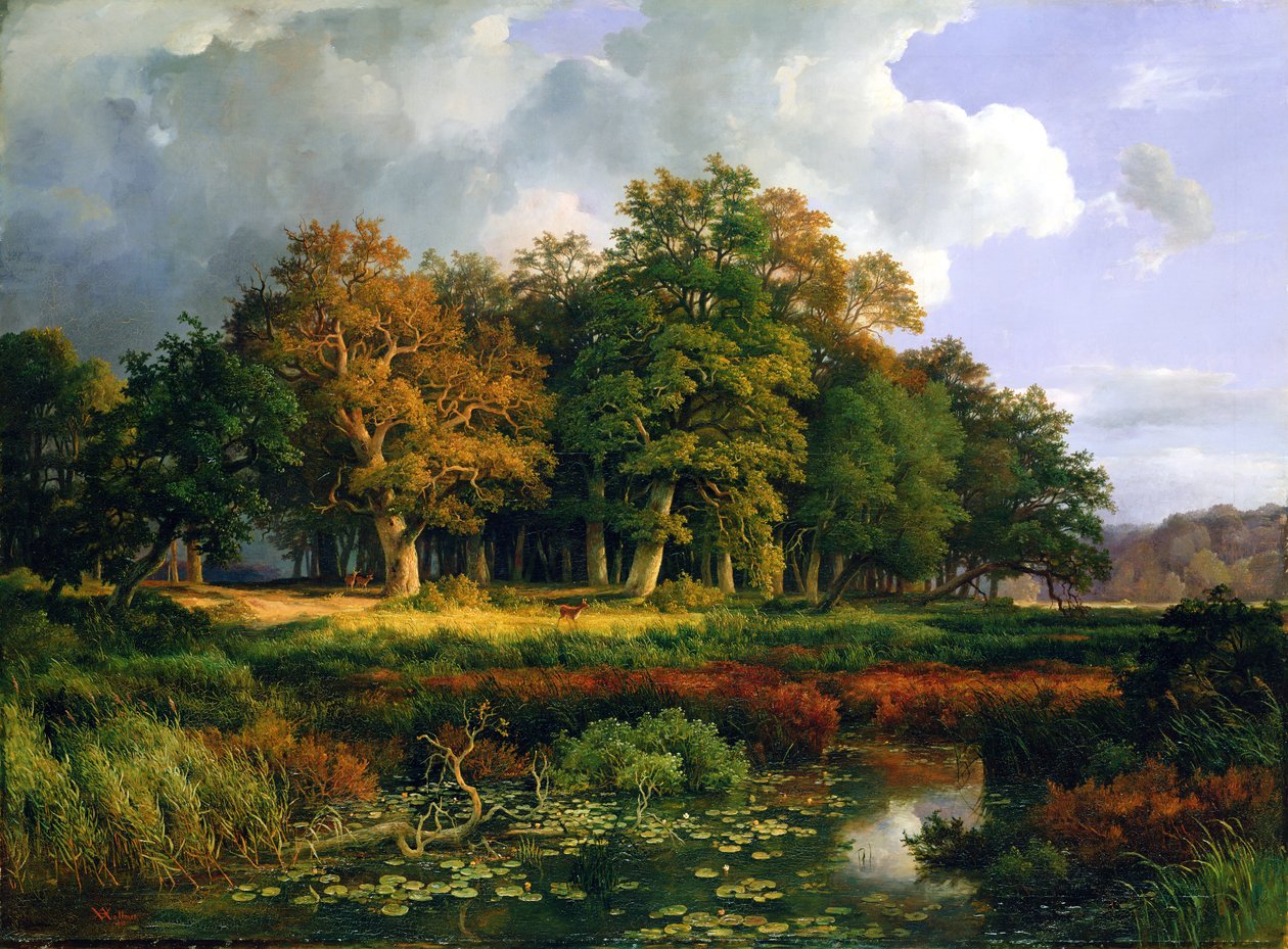 La Stangenmuhlengrund nel Sachsenwald, 1852 da Adolf Vollmer