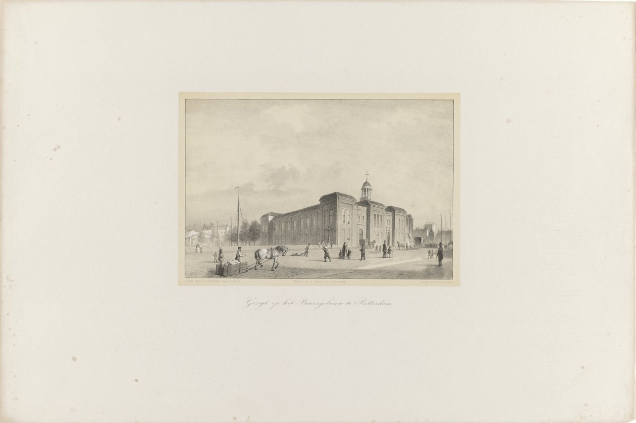 Veduta della Borsa di Rotterdam, 1854 da Adolf Carel Nunnink