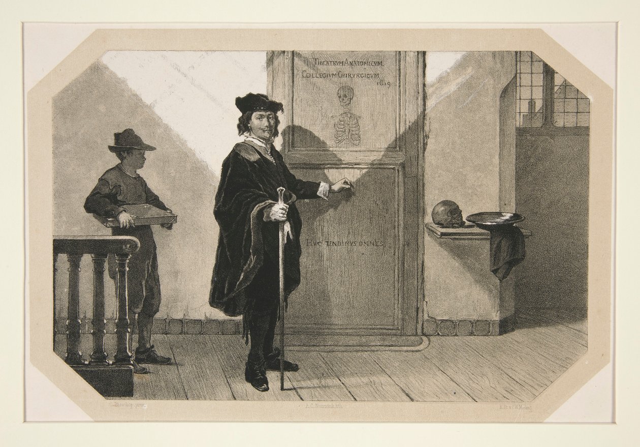 Rembrandt sulla strada per la lezione anatomica del Dr. Tulp da Adolf Carel Nunnink