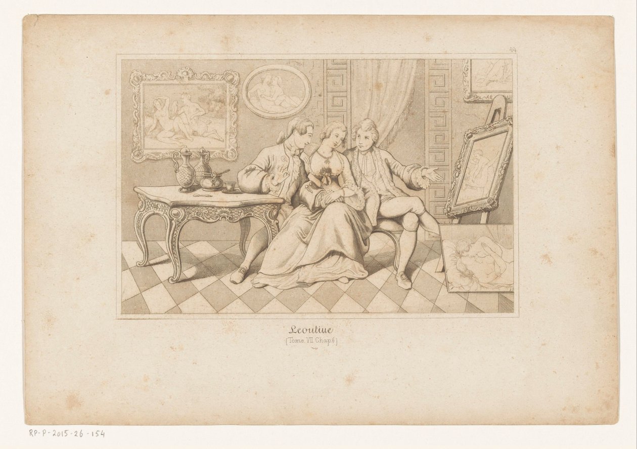 Casanova e il Duca di Matalone che guardano arte erotica con Leonilde da Adolf Gnauth
