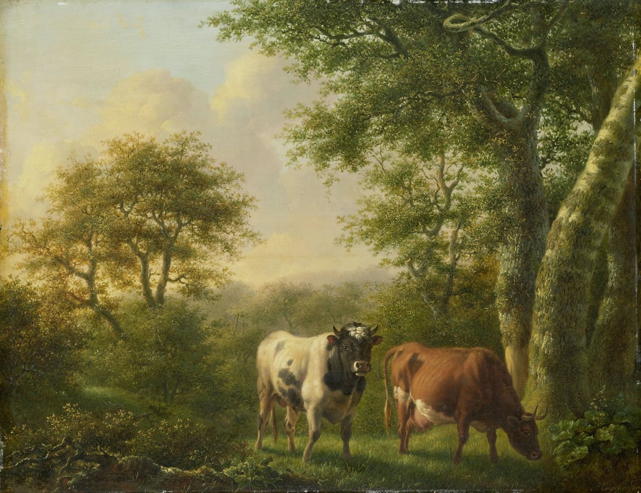 Paesaggio con bestiame da Adolf Karel Maximiliaan Engel
