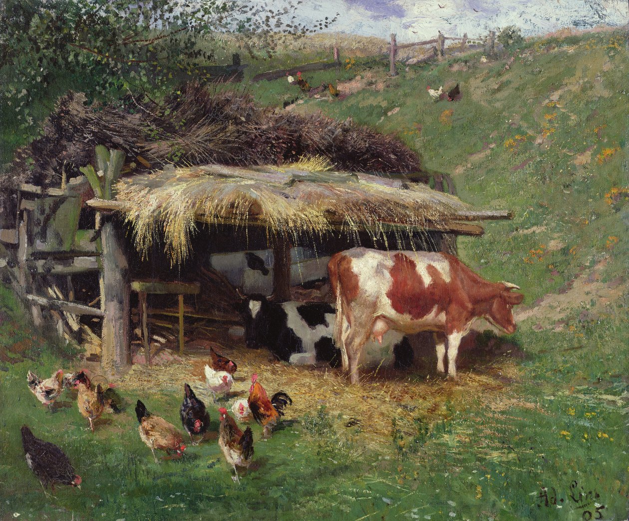 Il cortile della fattoria da Adolf Lins