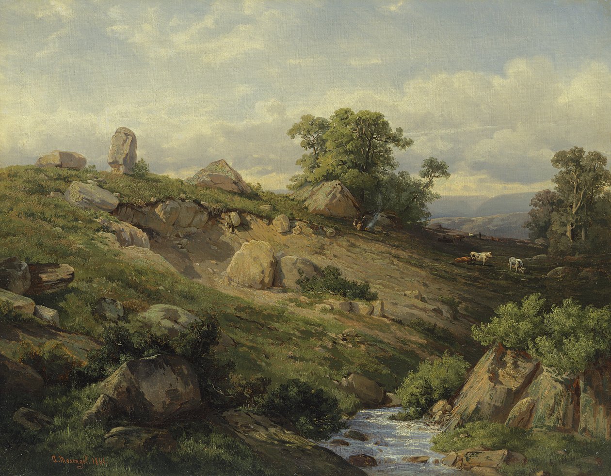 Pendio della valle con frana, 1861 da Adolf Mosengel