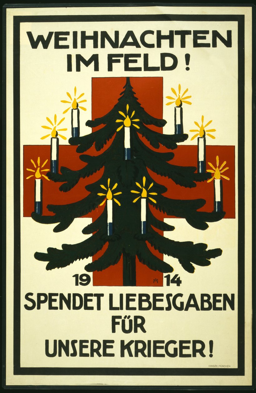 Campagna di Natale della Croce Rossa tedesca chiedendo pacchi da inviare alle truppe in prima linea, pub. Monaco da Adolf Munzer