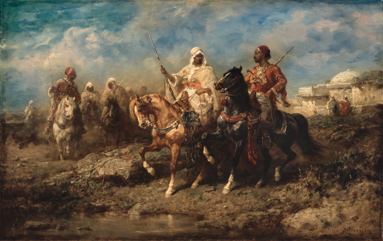 Arabi, fine del XIX secolo (olio su tela) da Adolf Schreyer