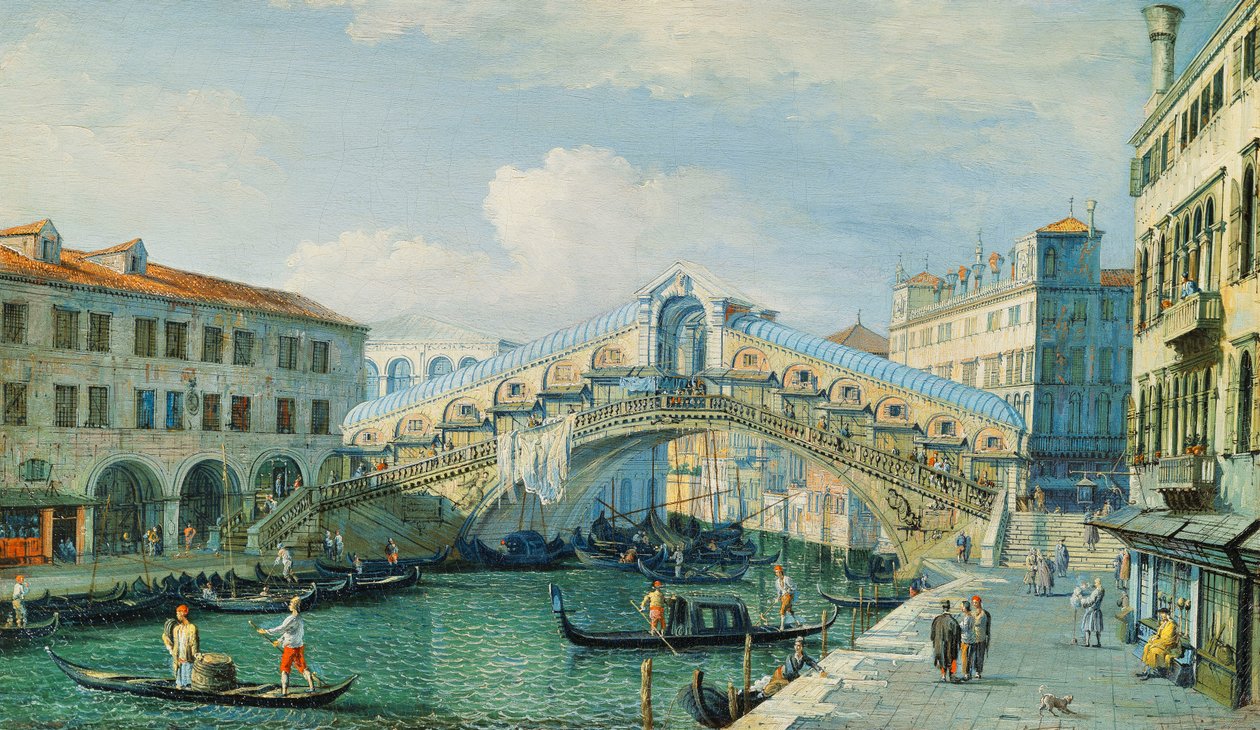 Il ponte di Rialto sul Canal Grande, Venezia da Adolf Sukkert