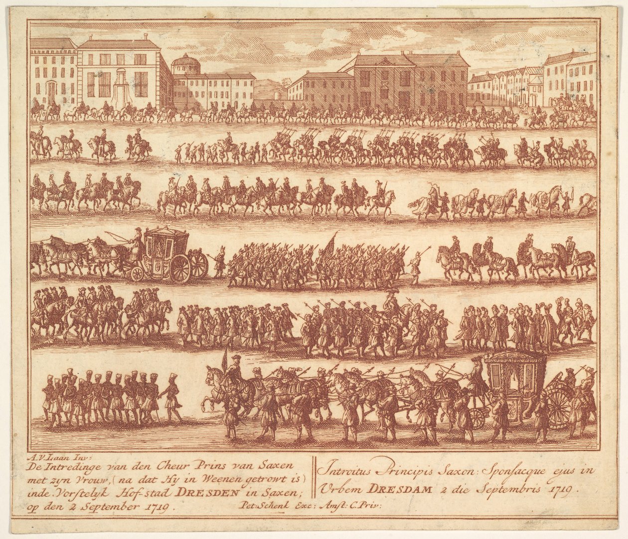 Ingresso del Principe di Sassonia con la sua Moglie a Dresda il 2 settembre 1719 da Adolf van der Laan