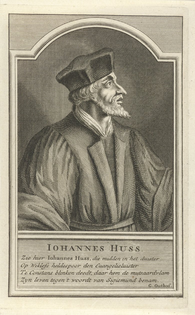 Ritratto di John Hus, c. 1710 da Adolf van der Laan