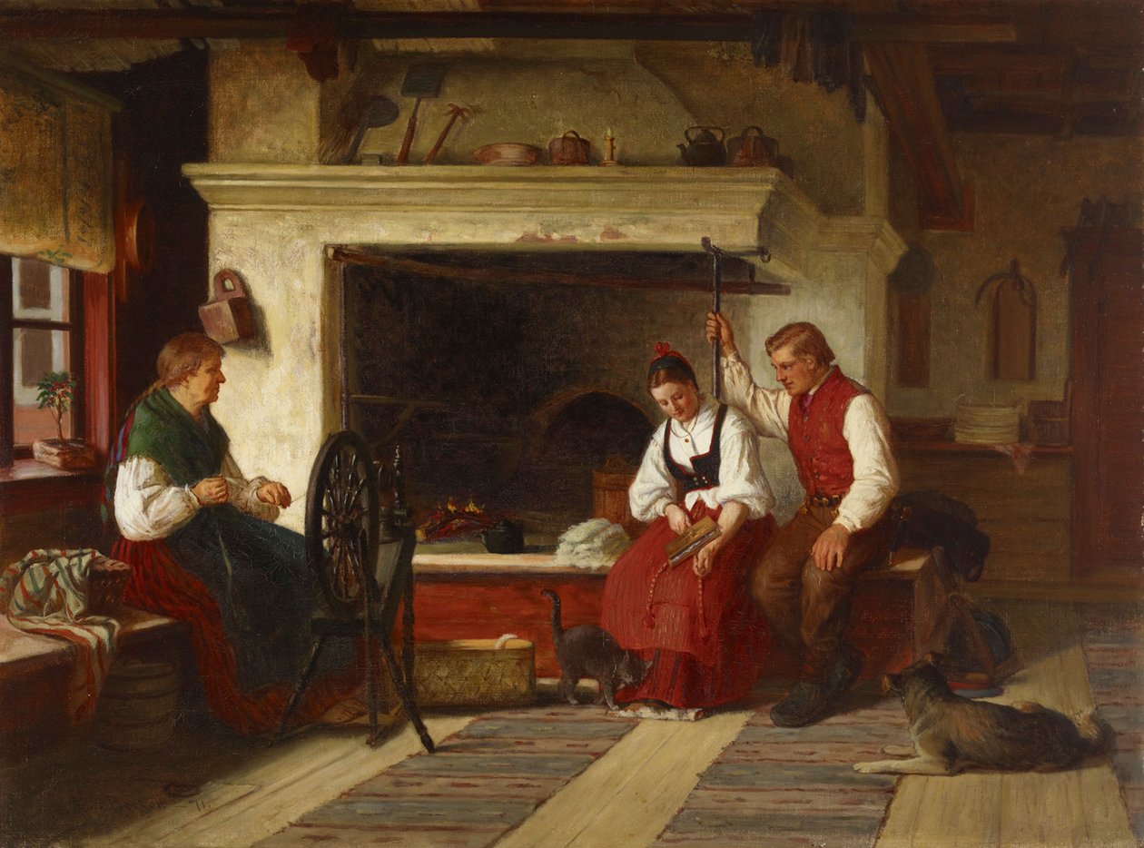 Vicino al focolare, una scena di corteggiamento ostrogota da Adolf von Becker