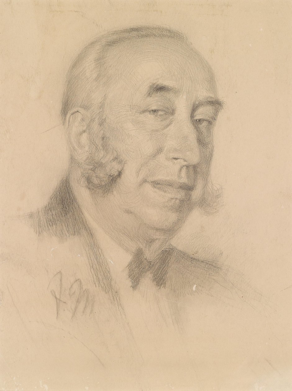 Ritratto di un signore con baffi da Adolph Menzel