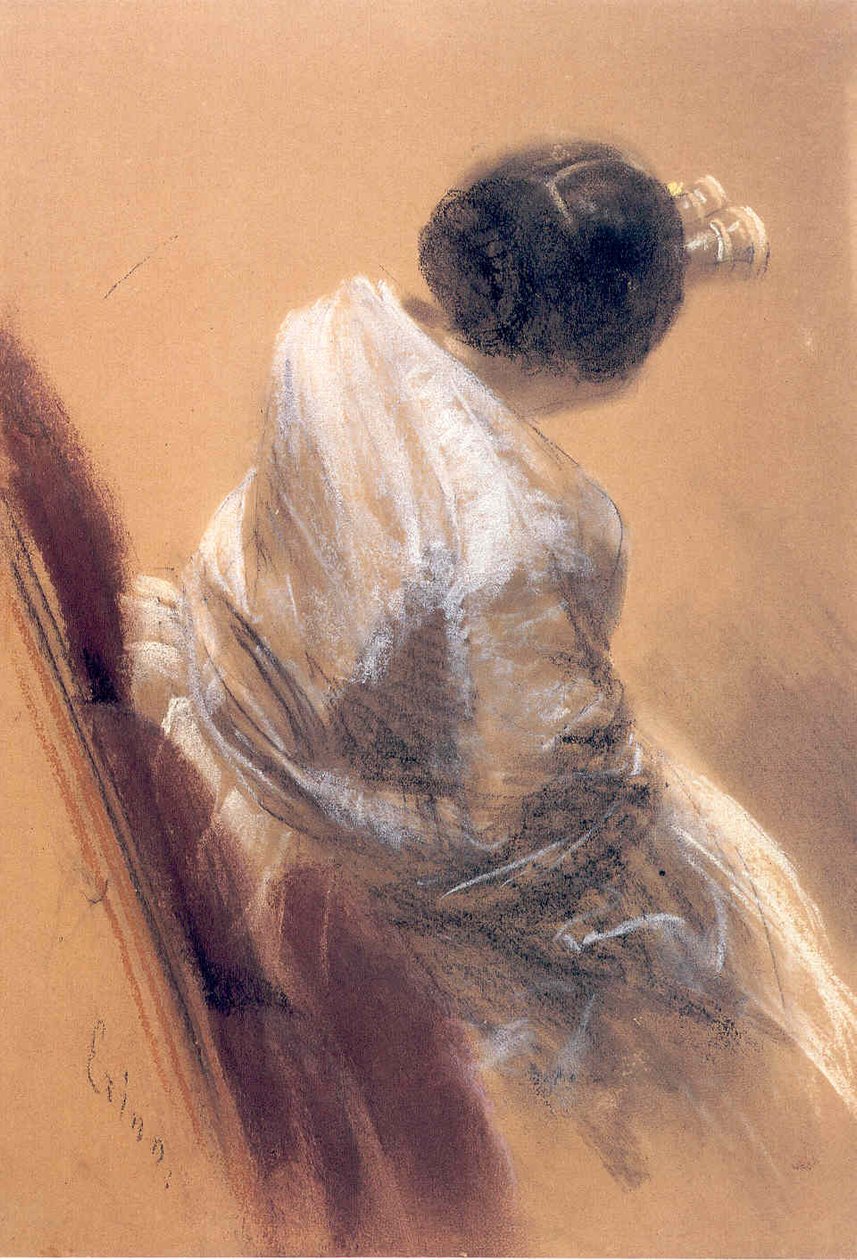 Dama con binocolo da teatro da Adolph Menzel