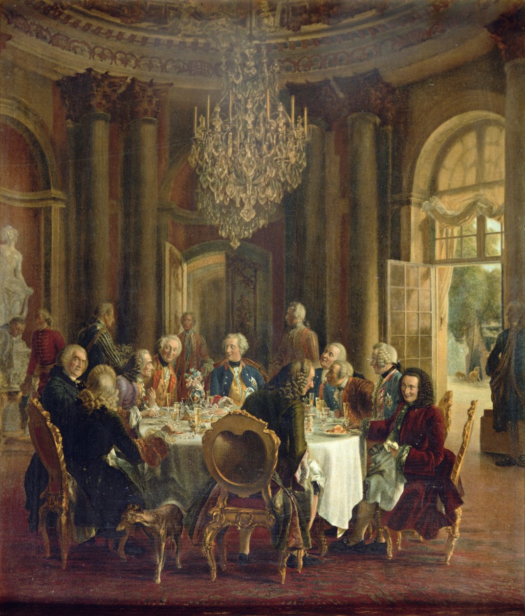 Tavola da pranzo a Sanssouci, 1850 da Adolph Menzel
