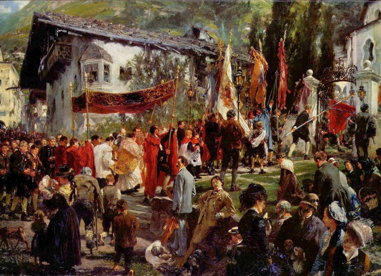 Processione del Corpus Domini a Hofgastein da Adolph Menzel
