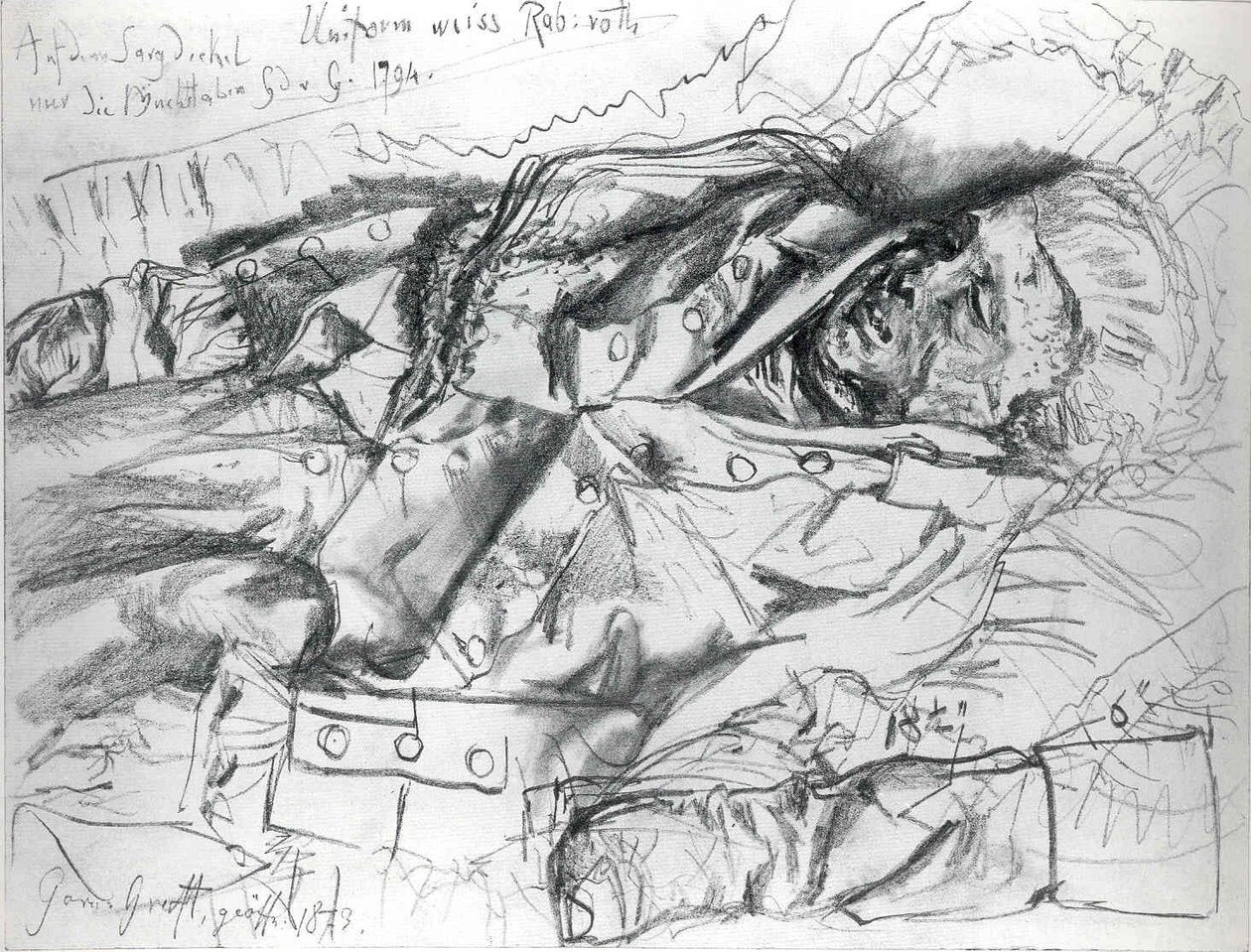 Cadavere di un ufficiale da Adolph Menzel
