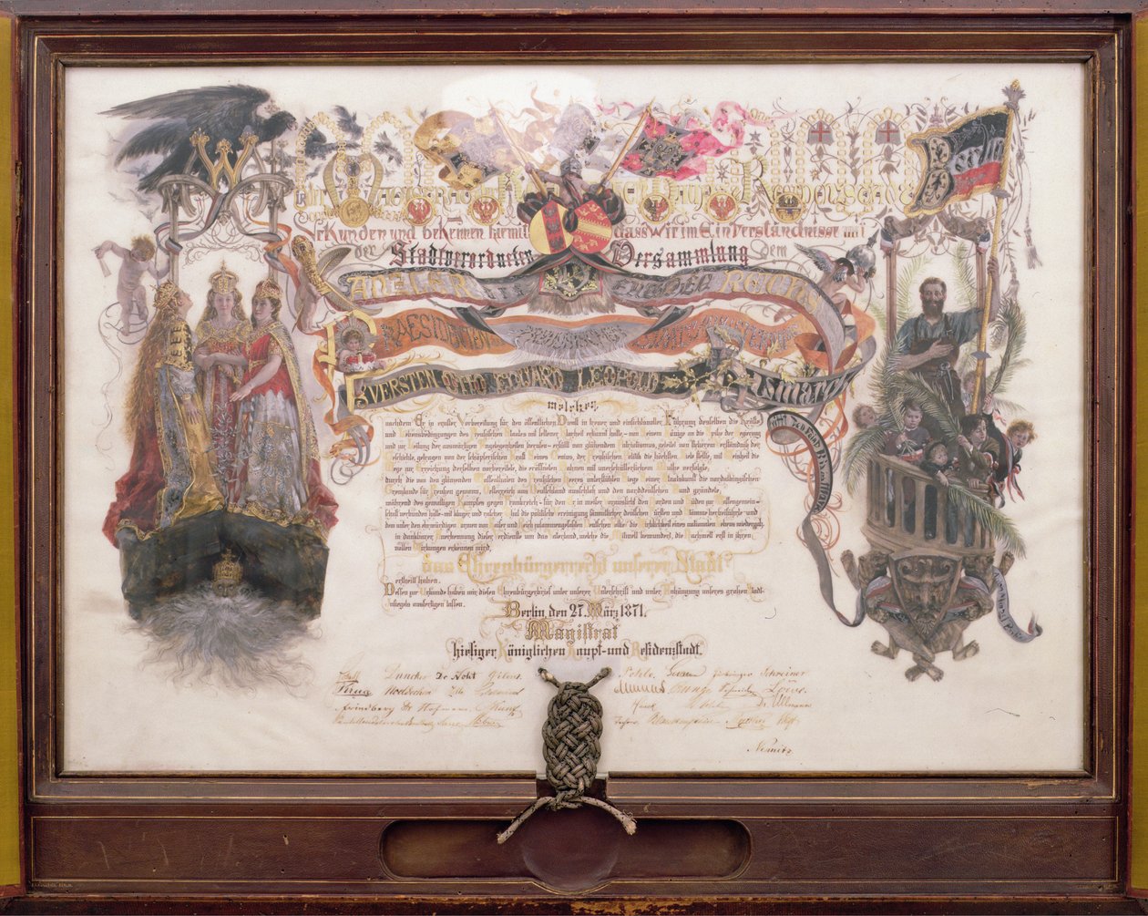 Lettera di ammissione a un Cittadino di Berlino, 27 marzo 1871 da Adolph Menzel