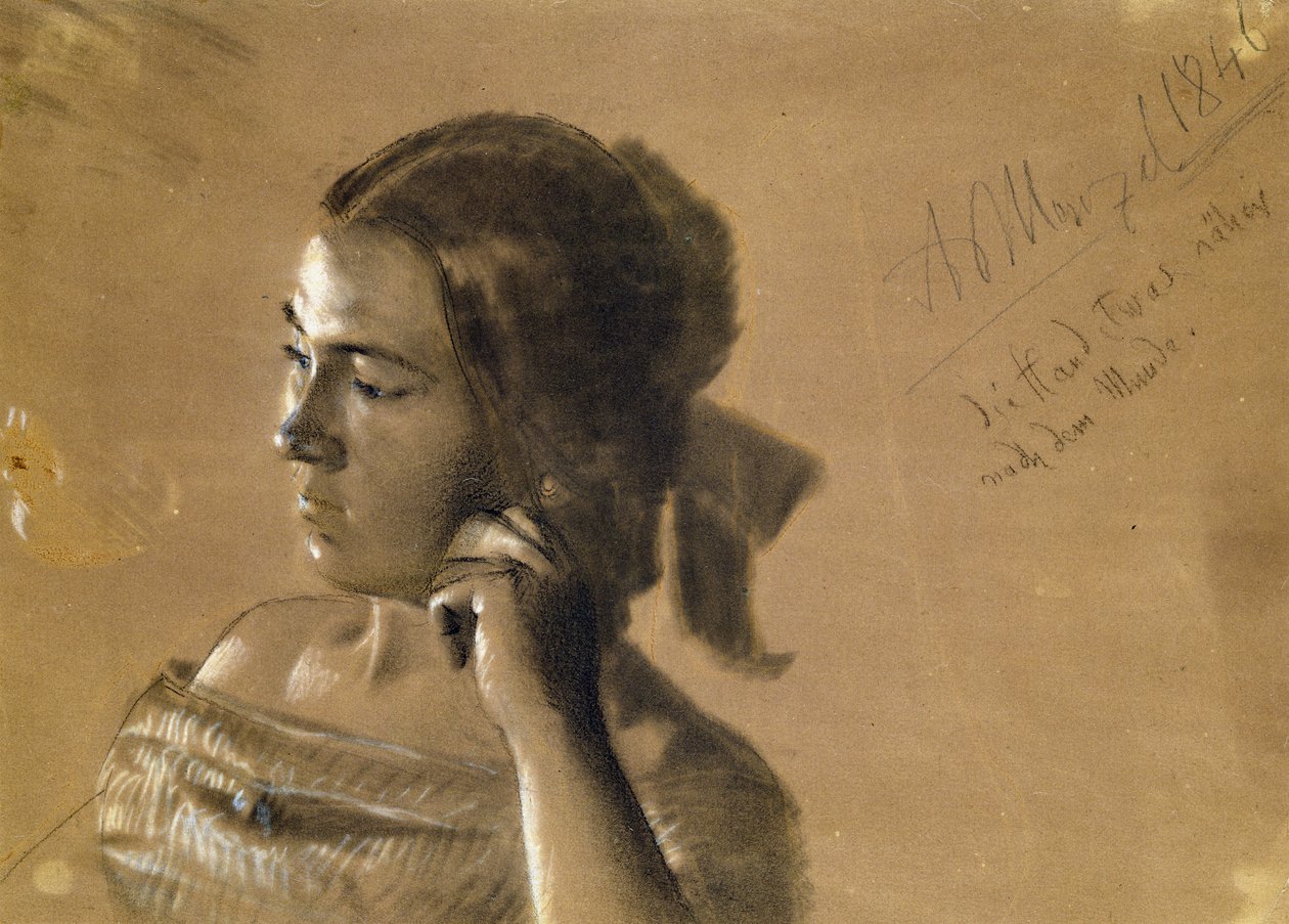 Studio per un ritratto della signora Von Maercker, 1846 da Adolph Menzel
