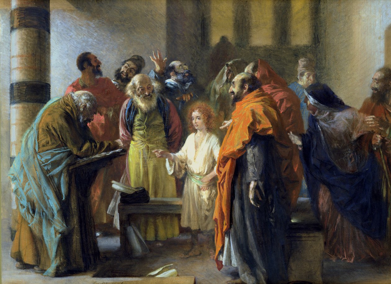 Gesù dodicenne nel tempio, 1851 da Adolph Menzel