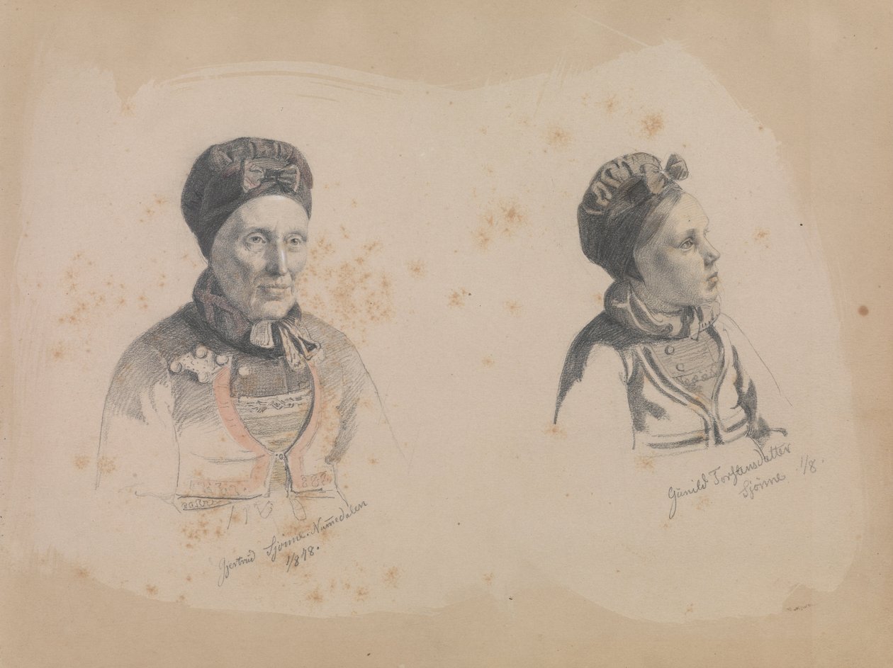 Gjertrud Skjønne e Gunhild Torstensdatter Skjønne da Adolph Tidemand