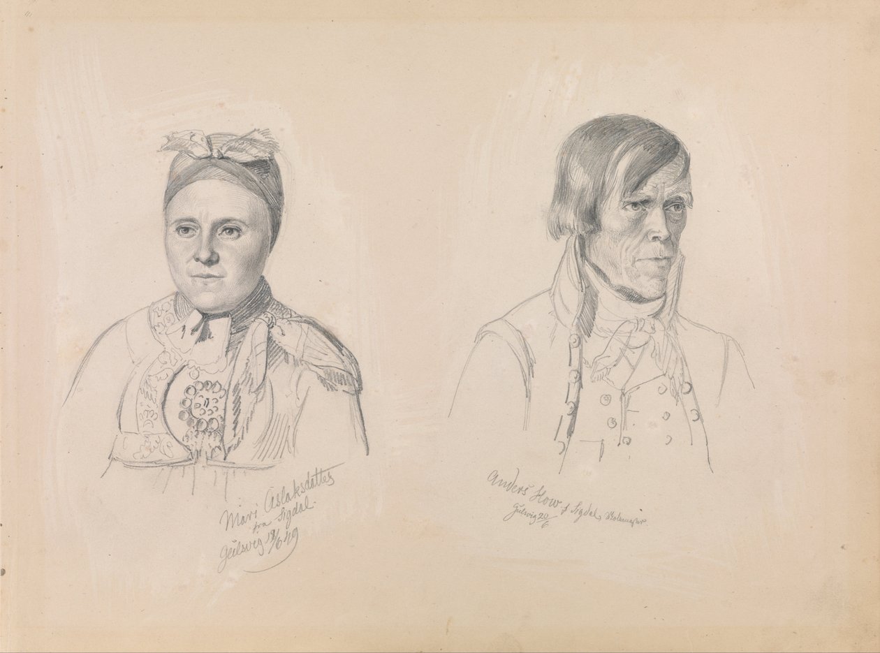 Mari Aslaksdatter e Anders How da Sigdal da Adolph Tidemand