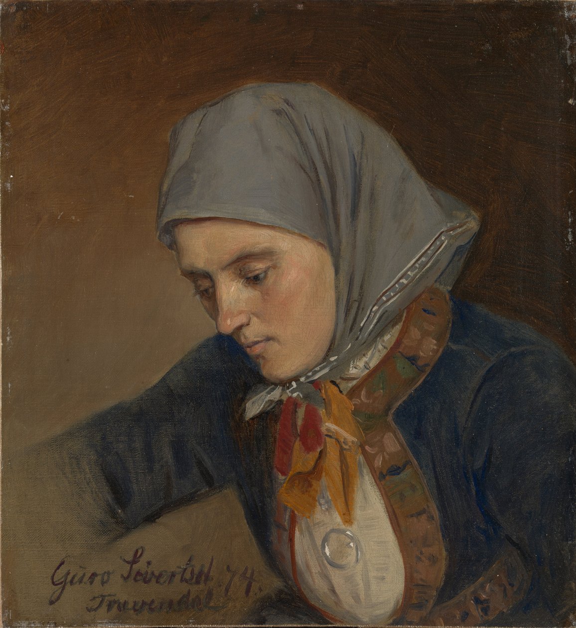 Ritratto di Guro Sivertsdatter Travendal da Adolph Tidemand