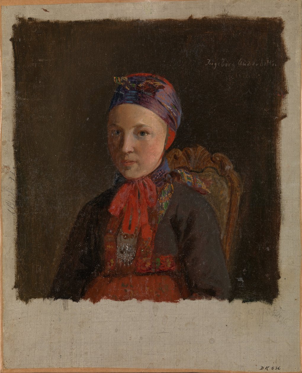 Ritratto di Ingeborg Anderdatter Gulsvig da Adolph Tidemand