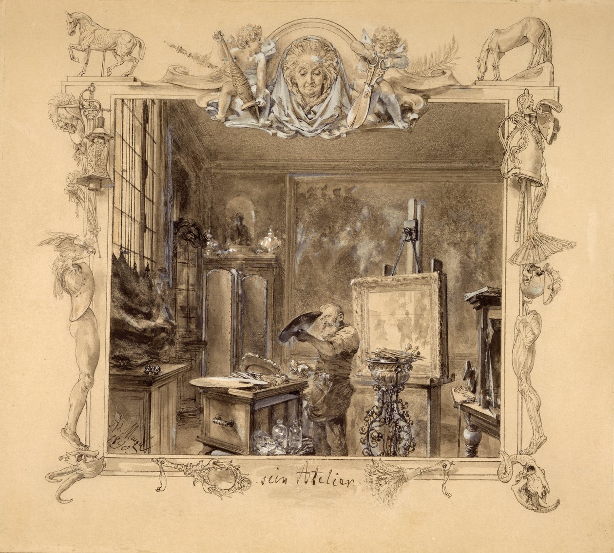 Il Suo Studio, 1890 da Adolph Menzel