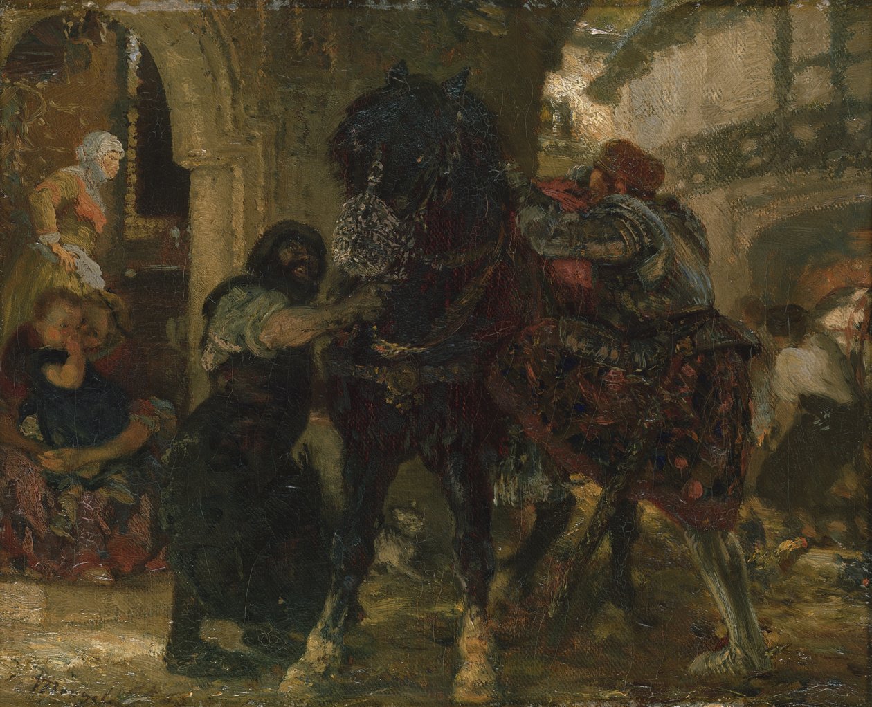 Il Cavaliere nella Fucina da Adolph Menzel