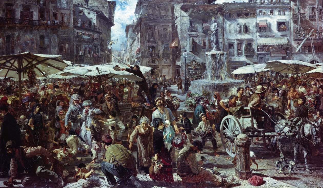 Il mercato di Verona da Adolph Menzel